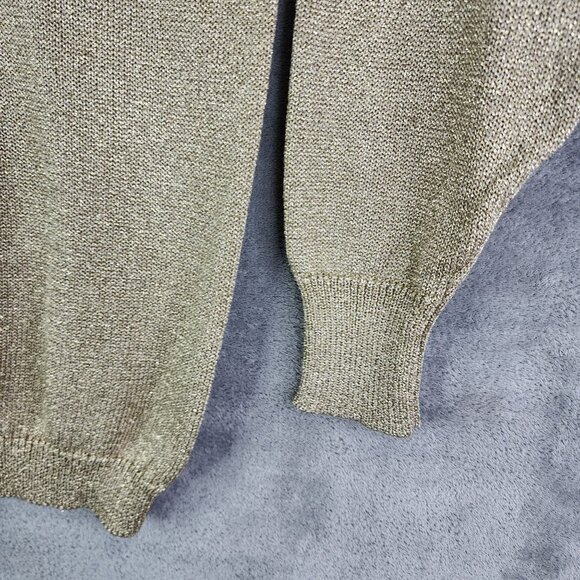 Womens Metallic Gold Suzelle Sweater Long Sleeves & Ribbed Cuffs Turtle Neck S - Picture 5 of 10